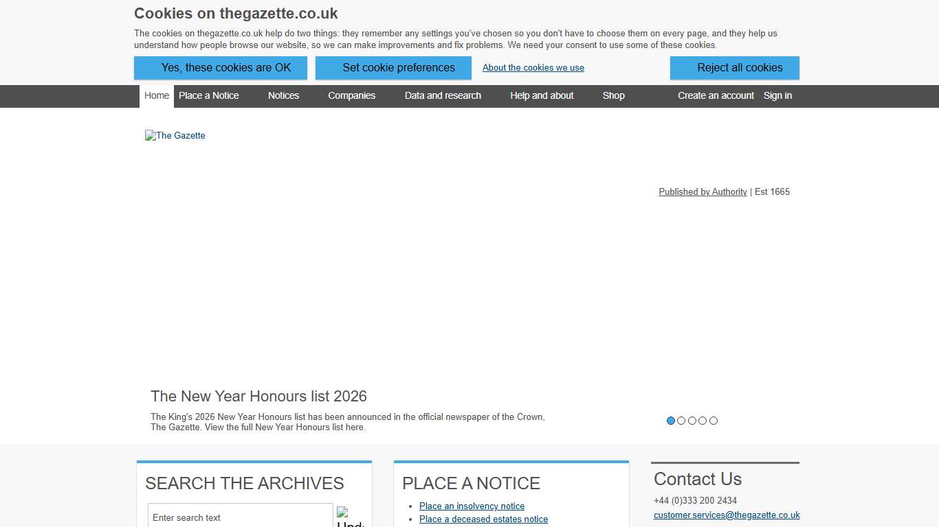 The Gazette | Official Public Record